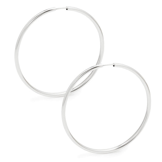 60mm Thick Silver Hoop Earrings