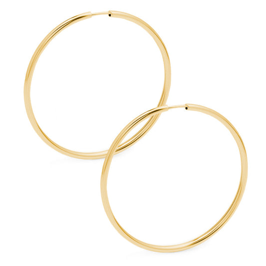 60mm Thick Yellow Gold Hoop Earrings