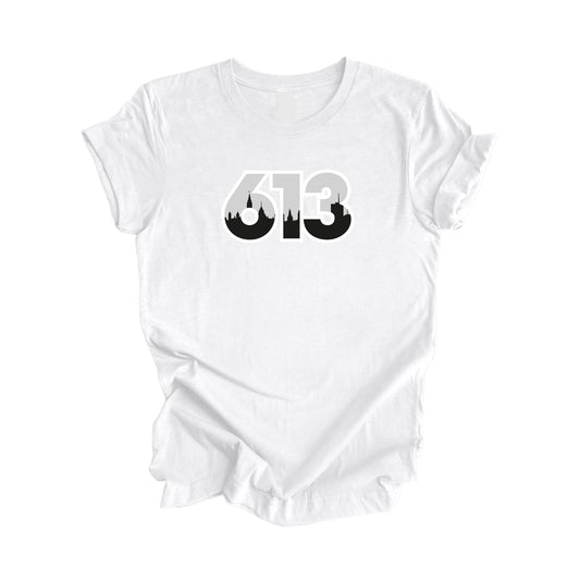 613 Ottawa Ontario Canada Area Code City Skyline Gift - Unisex T-Shirt - Inspired X