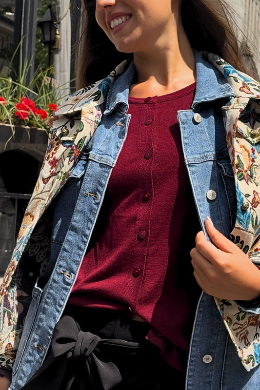 Noelle Lightweight Button-Front Cardigan