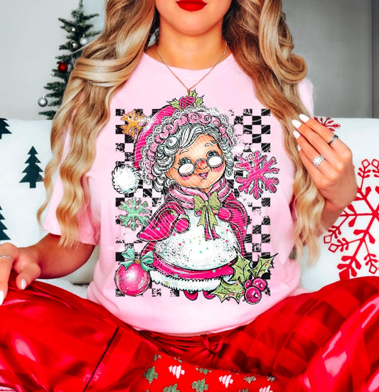Hoody Crewneck – Mrs. Claus Vintage Pink Christmas Sweatshirt Design