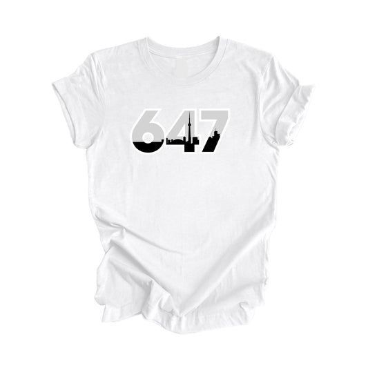 647 Toronto Ontario Canada Area Code City Skyline Gift - Unisex T-Shirt - Inspired X