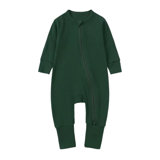 Forest - Long Sleeve Ribbed Bamboo Sleep + Play Romper