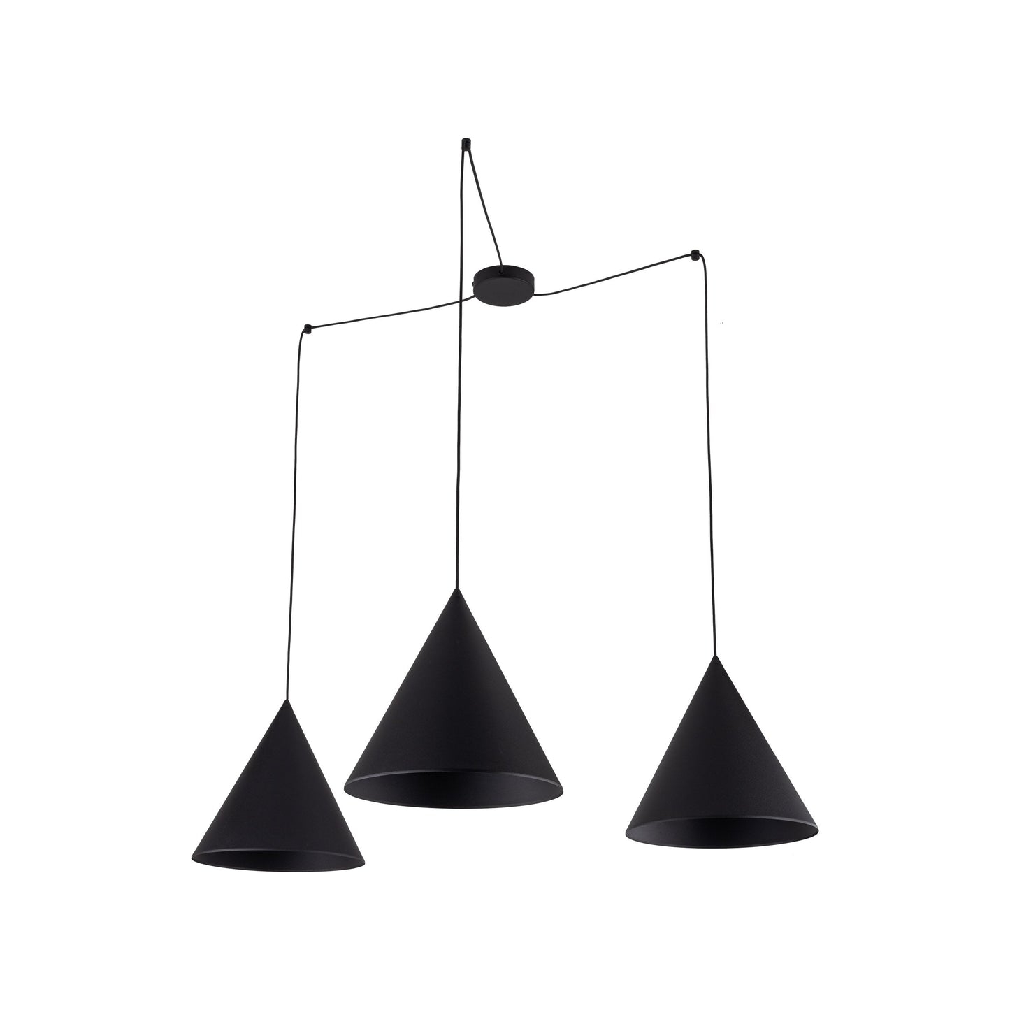 CONO Black Modern Minimalist Suspension Pendant Ceiling Light Fixture for Kitchen Island, Dining Room & Living Room (3-Light)