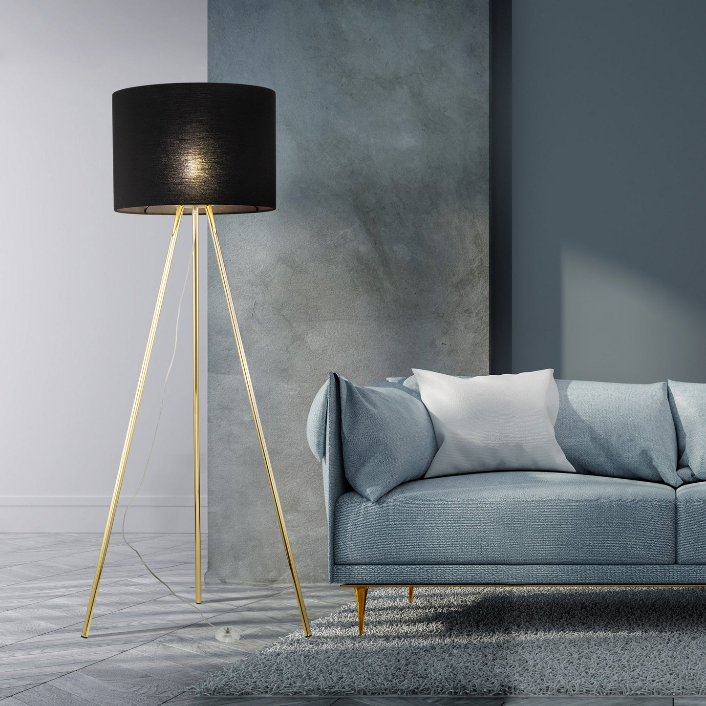 UMBERTO Black Modern  Floor Lamp