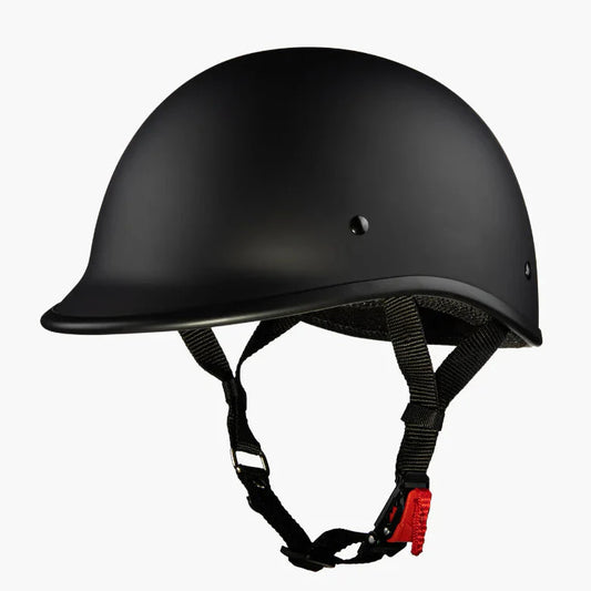 West Coast Leather Black Peak Motorcycle Half Helmet