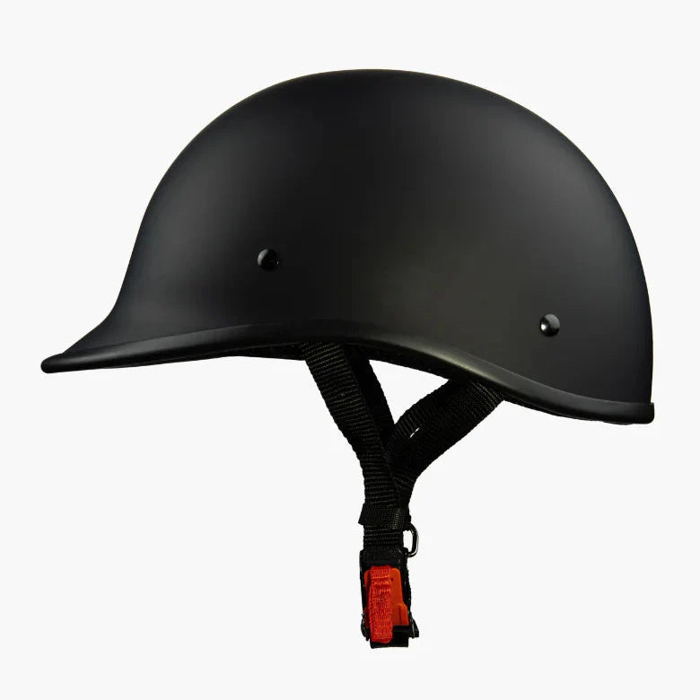 West Coast Leather Black Peak Motorcycle Half Helmet