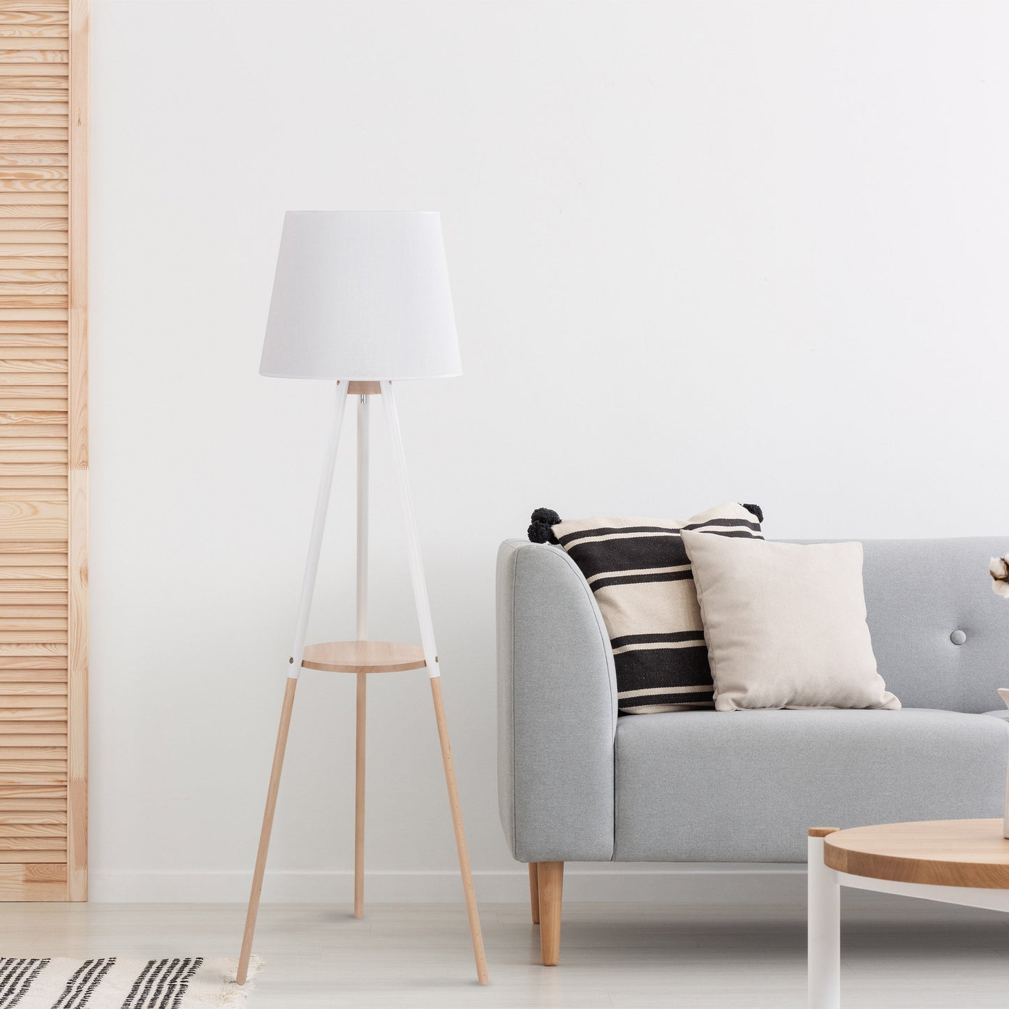 VAIO White Tray Table Floor Lamp