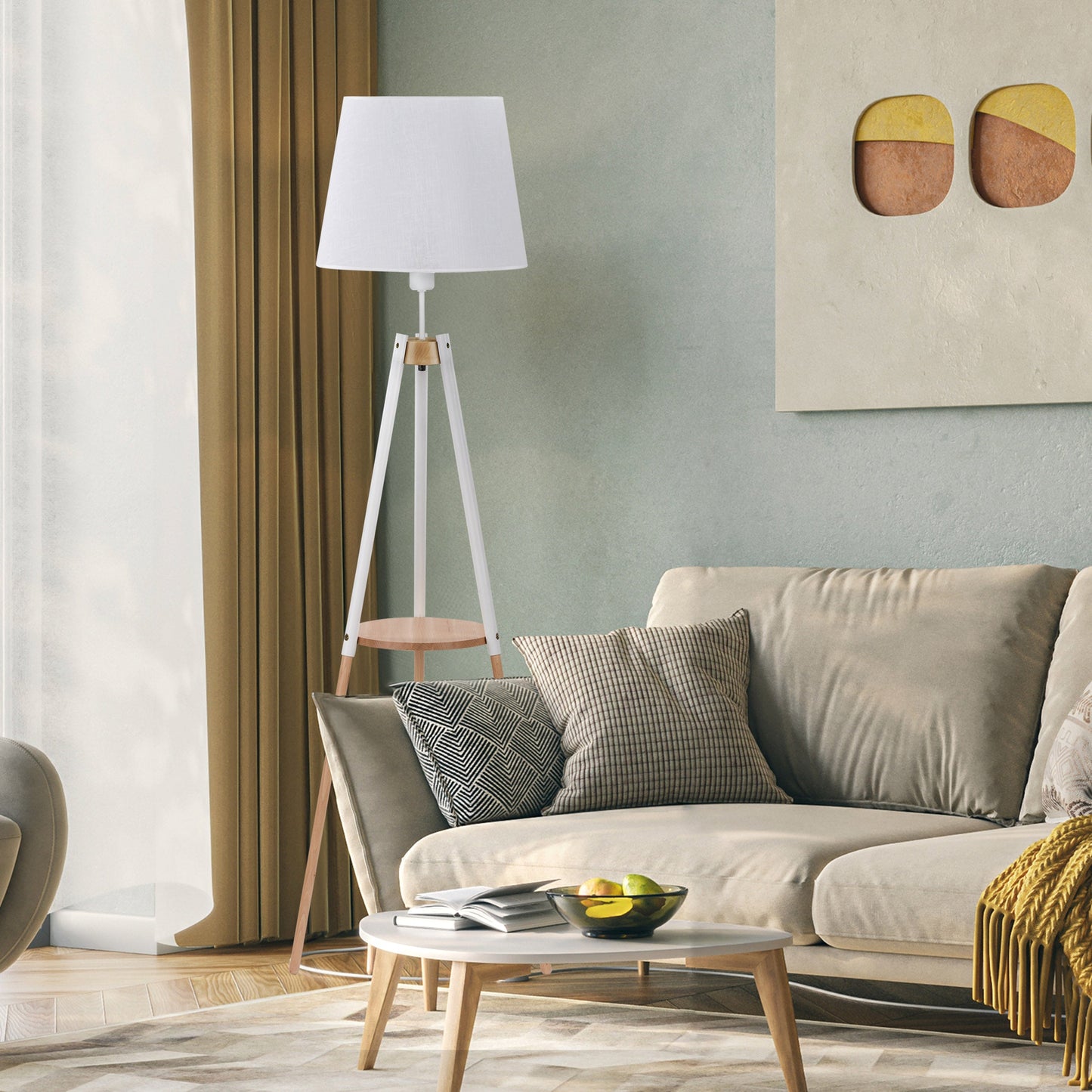 VAIO White Tray Table Floor Lamp