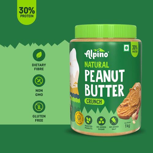 Natural Peanut Butter Smooth, Unsweetened, 100% Roasted Peanuts - 30% Protein, Source of Healthy Fats, No Added Sugar & Salt