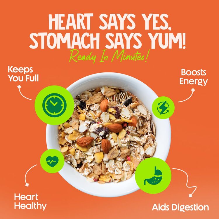 Super Muesli Nut Delight - 69% Whole Grain, 20% Dried Fruits & Nuts, No Sugar Infused Fruits - High Protein, Fibre Source - Premium Breakfast Cereal |