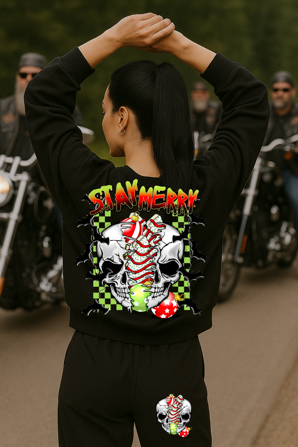 T-Shirt Crewneck Hoody  Stay Merry Punk Rock Christmas