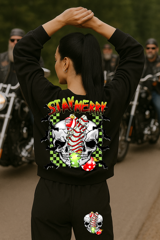 T-Shirt Crewneck Hoody  Stay Merry Punk Rock Christmas