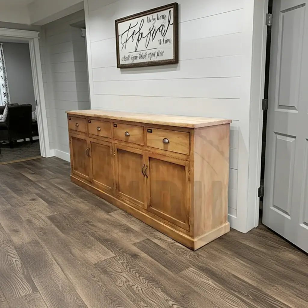 Buffet campagnard en bois de manguier fini patine naturel