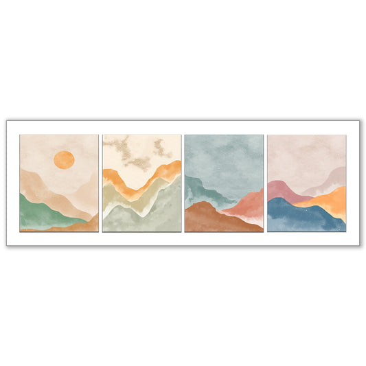 Wall Art 4 Scene Landscape Canvas - Abstract minimalism art- Large Wall Decor-RGB varnish