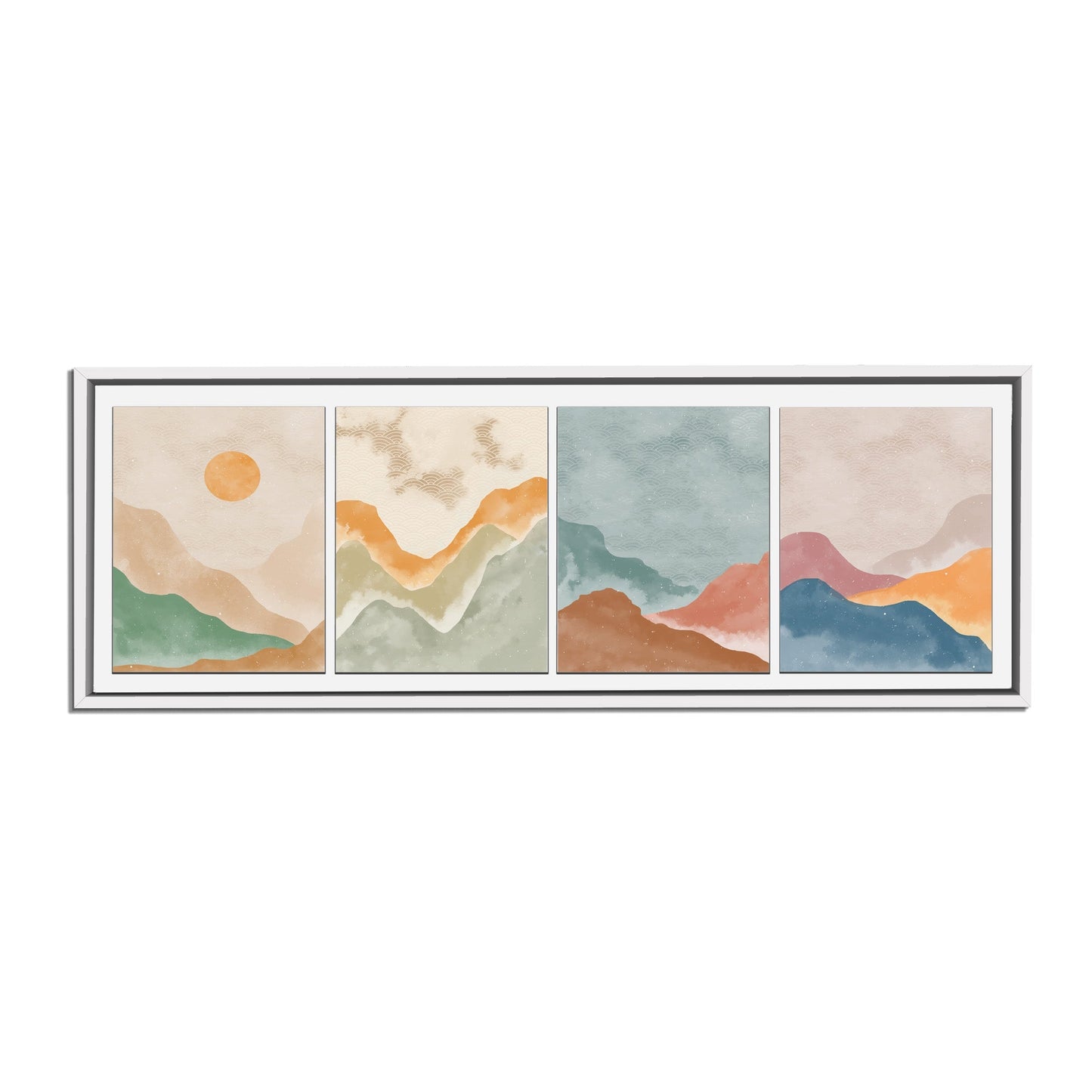 Wall Art 4 Scene Landscape Canvas - Abstract minimalism art- Large Wall Decor-RGB varnish
