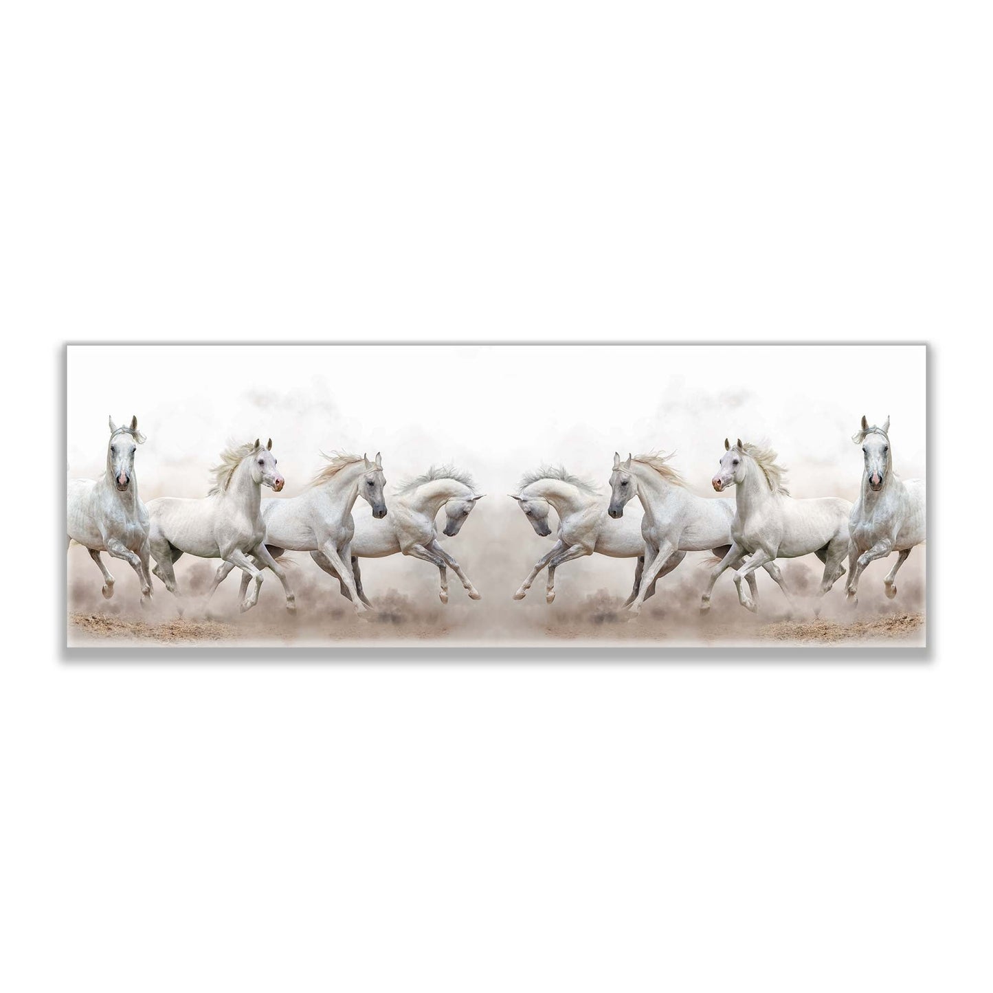 Wildlife Canvas-Arabian Horses White Sky-Wall Art