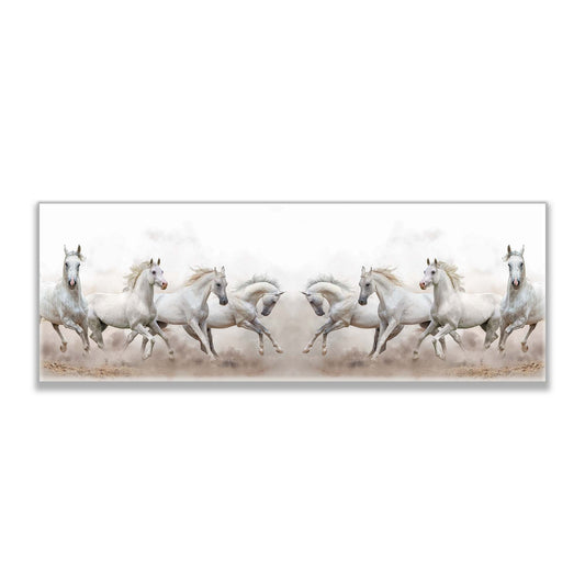 Wildlife Canvas-Arabian Horses White Sky-Wall Art