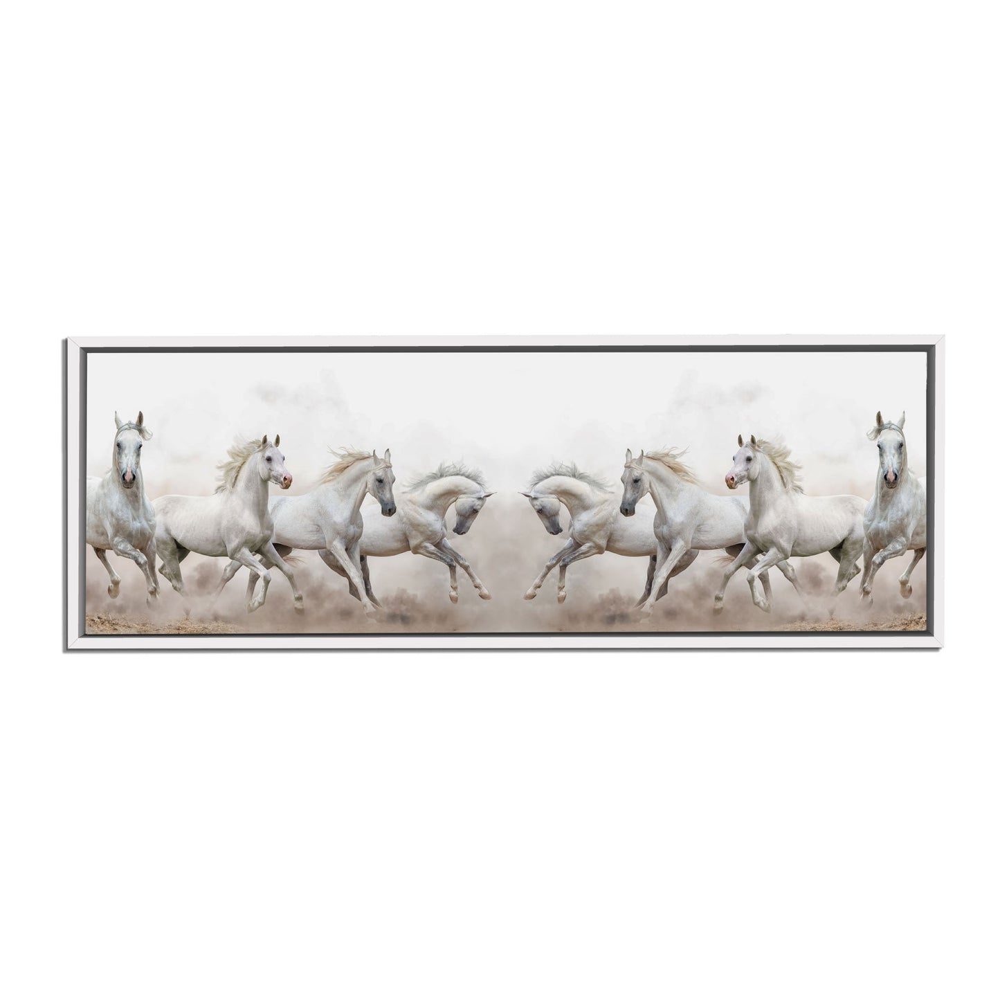 Wildlife Canvas-Arabian Horses White Sky-Wall Art