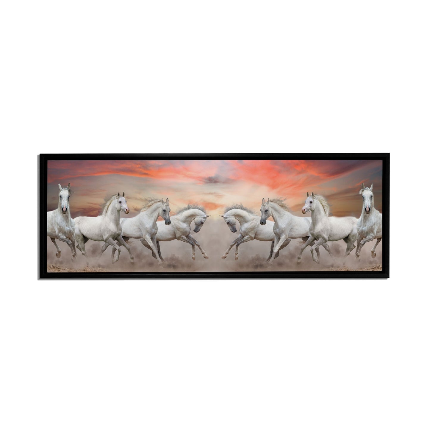 Wildlife Canvas-Arabian Horses White Sky-Wall Art
