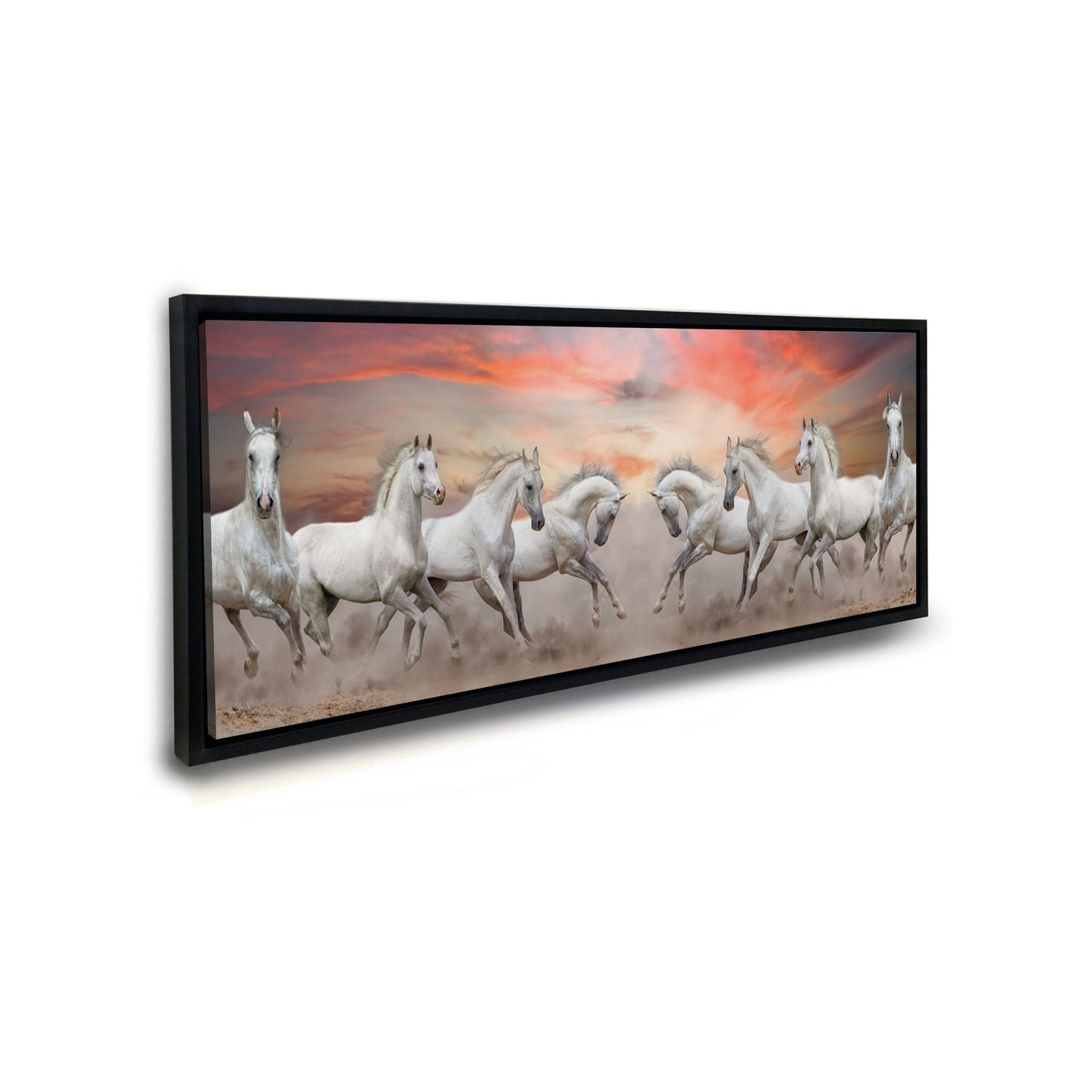 Wildlife Canvas-Arabian Horses White Sky-Wall Art