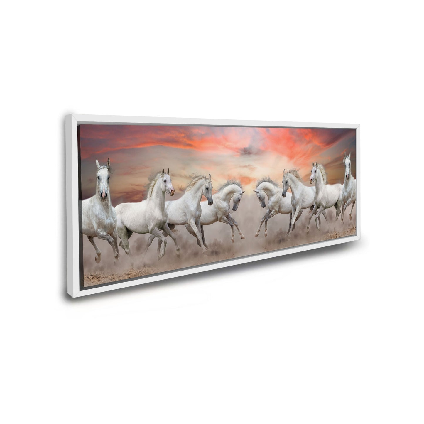 Wildlife Canvas-Arabian Horses White Sky-Wall Art