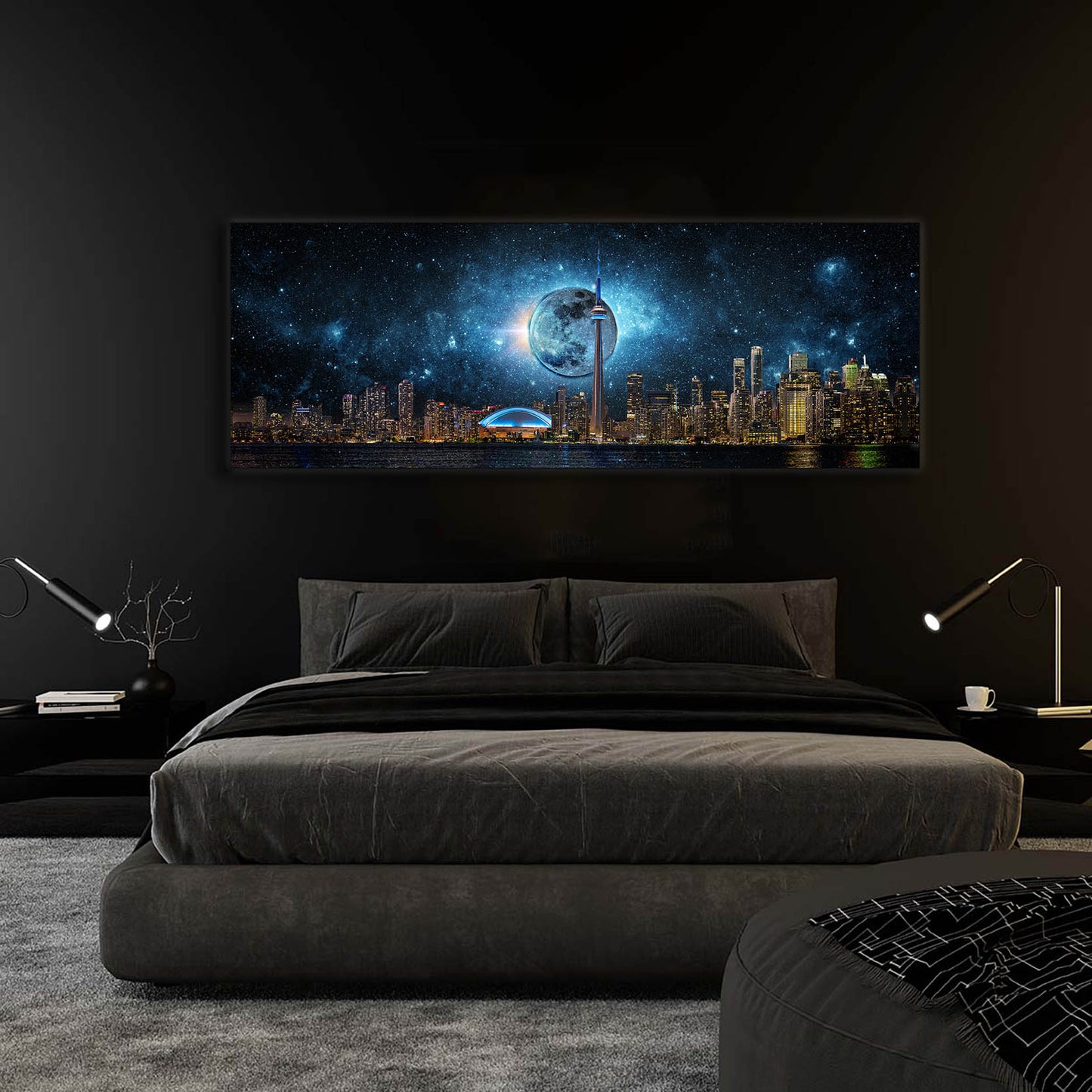 Toronto Skyline Moon-Cities Skyline- Wall art decor