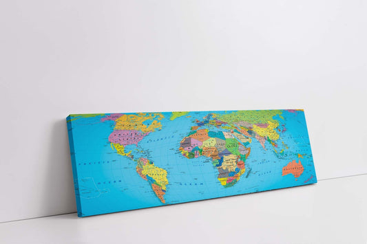Wall Art -Canvas World Map 72" x 24"