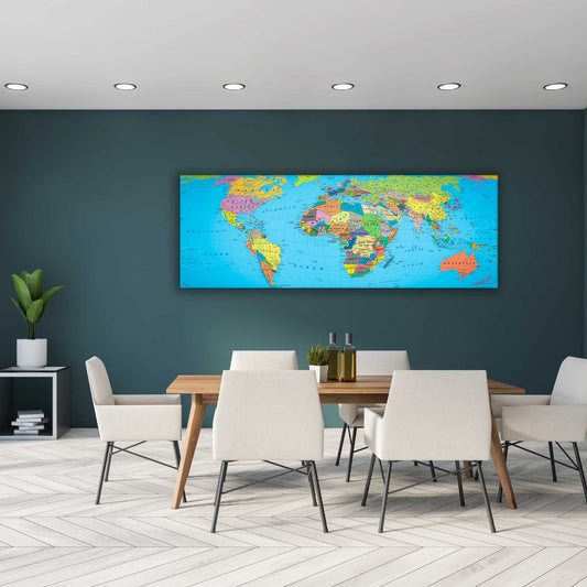 Wall Art -Canvas World Map 72" x 24"
