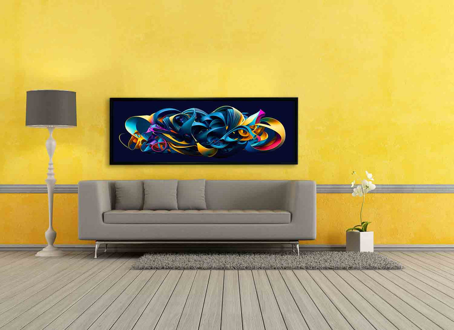 Large Canvas Wall art-Life vibrates in a mix of colors-Abstract artwork