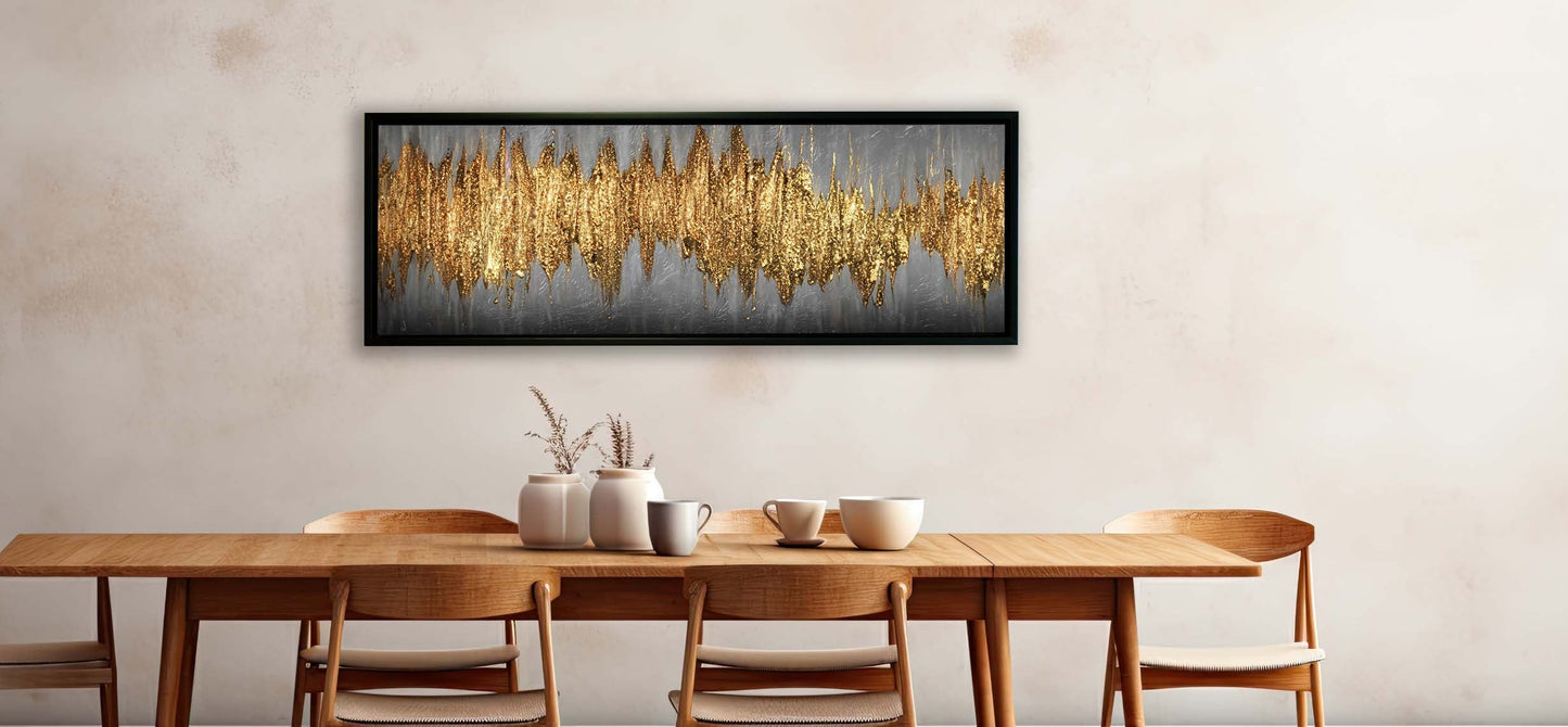 Large Gold Abstract Artwork-Canvas Wall art- Fine Art