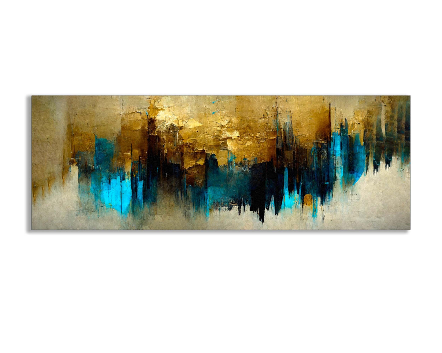 Wall Art Gold and Blue Abstract-Canvas Wall art- Fine Art