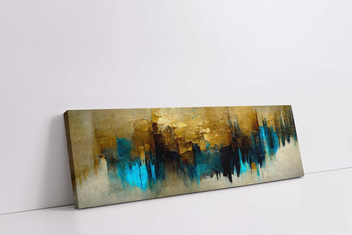 Wall Art Gold and Blue Abstract-Canvas Wall art- Fine Art