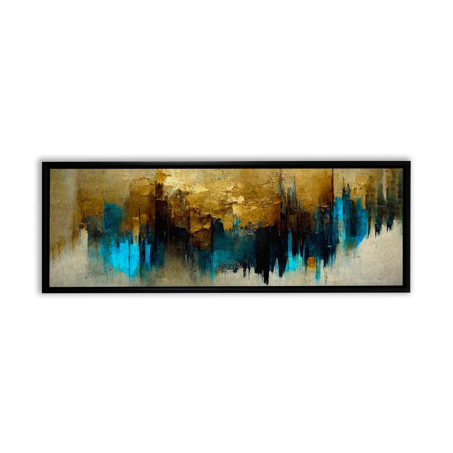 Wall Art Gold and Blue Abstract-Canvas Wall art- Fine Art