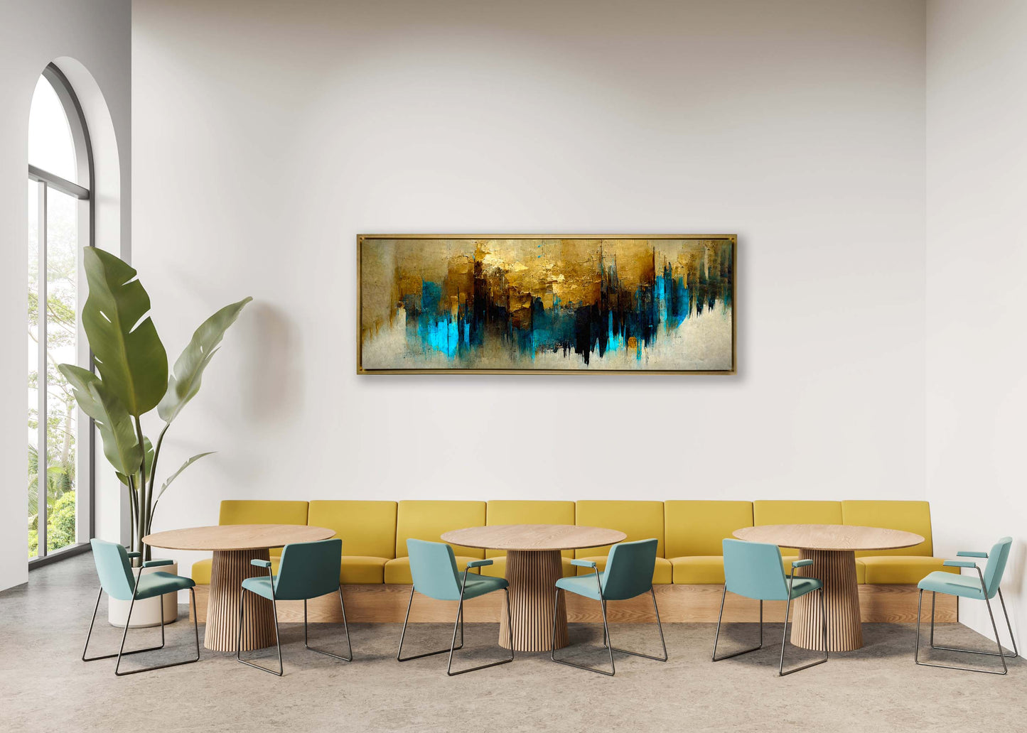 Wall Art Gold and Blue Abstract-Canvas Wall art- Fine Art