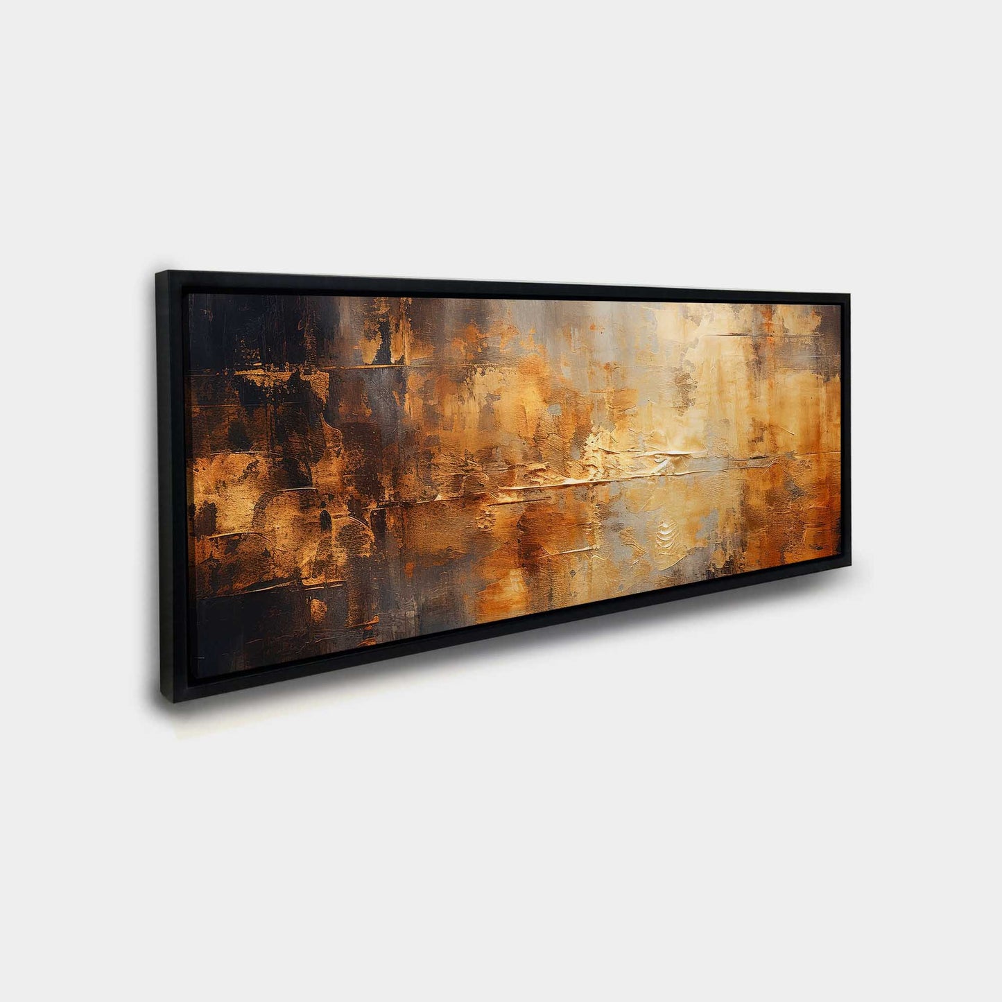 Wall Art Abstract Canvas Gold in Sepia Tones 72" x 24"