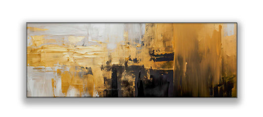 Wall Art Abstract with gold and white 72" x 24"