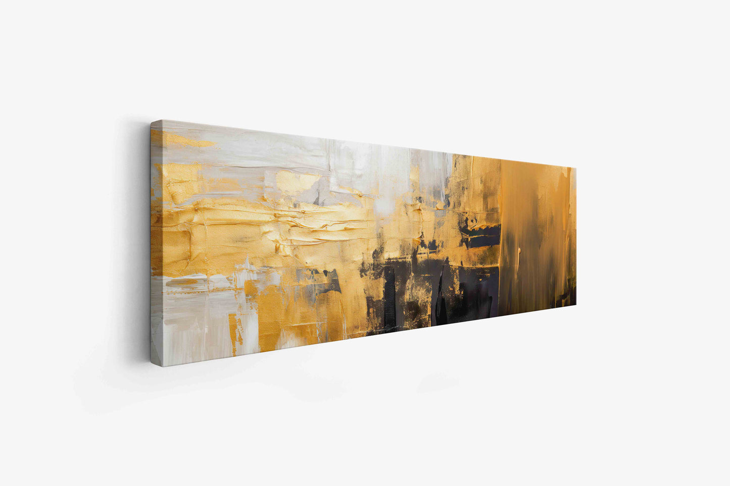 Wall Art Abstract with gold and white 72" x 24"