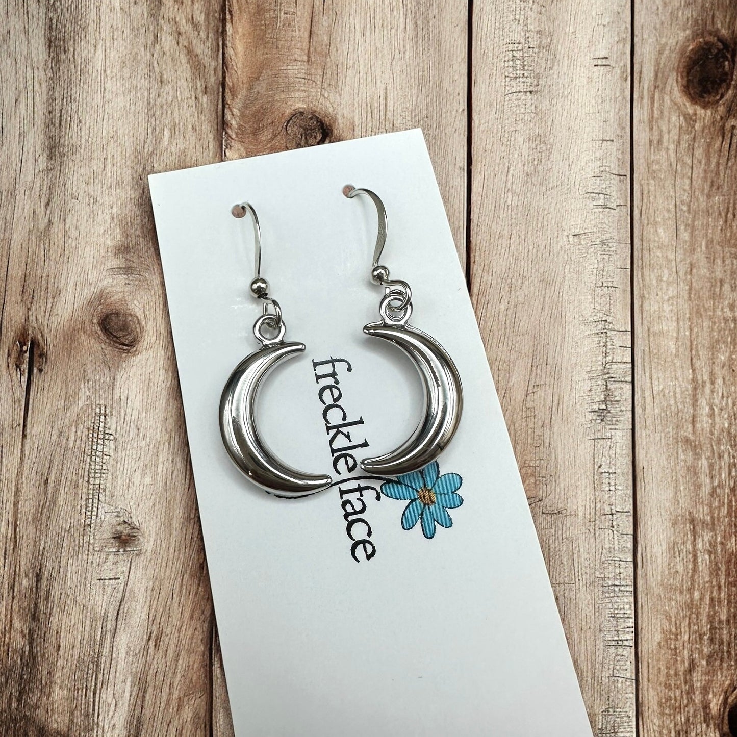 Bubble Moon Earrings - 3D Crescent Shape, Hypoallergenic, Nickel-free