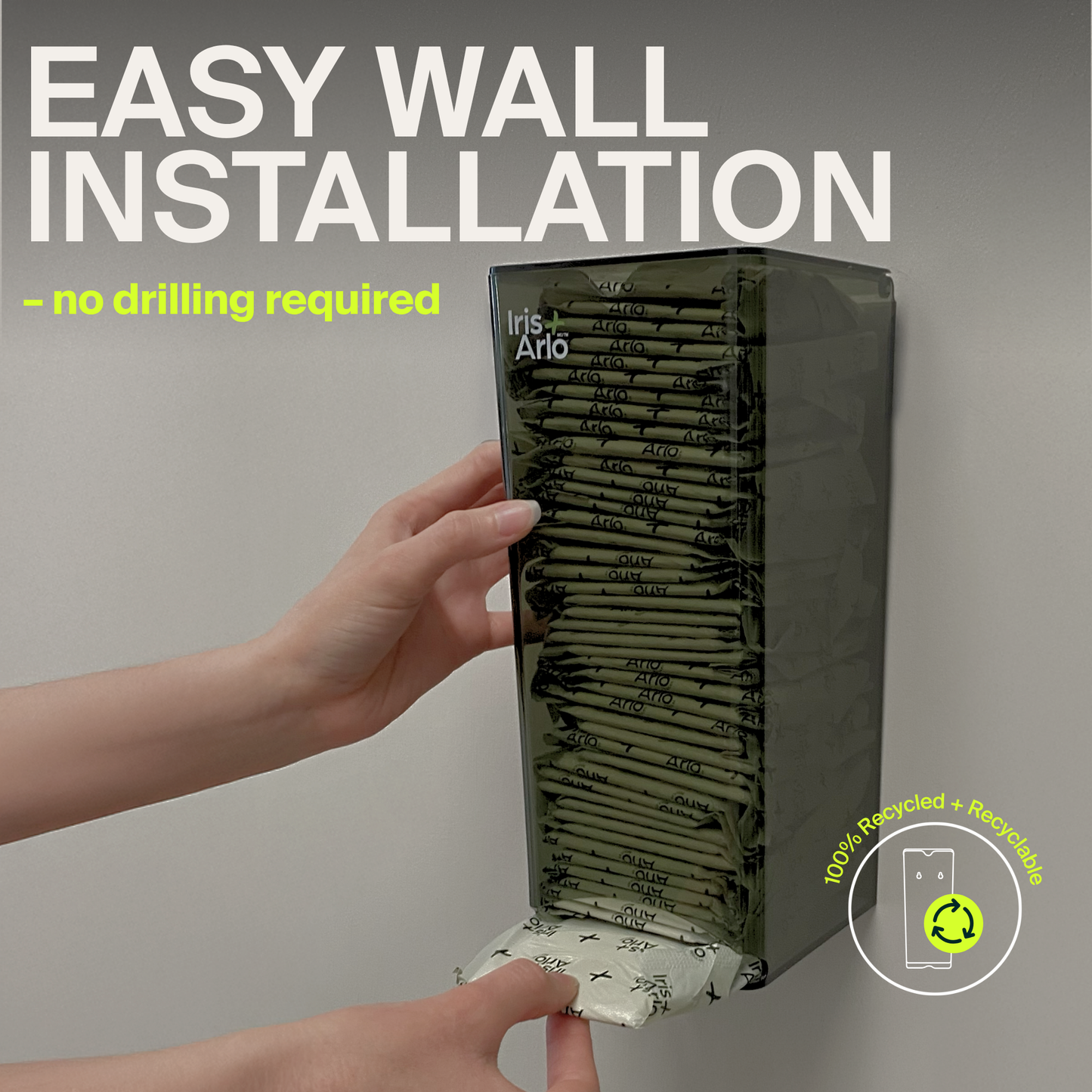 Recycled Plexiglass Wall-Mounted Dispenser - Daily Pads