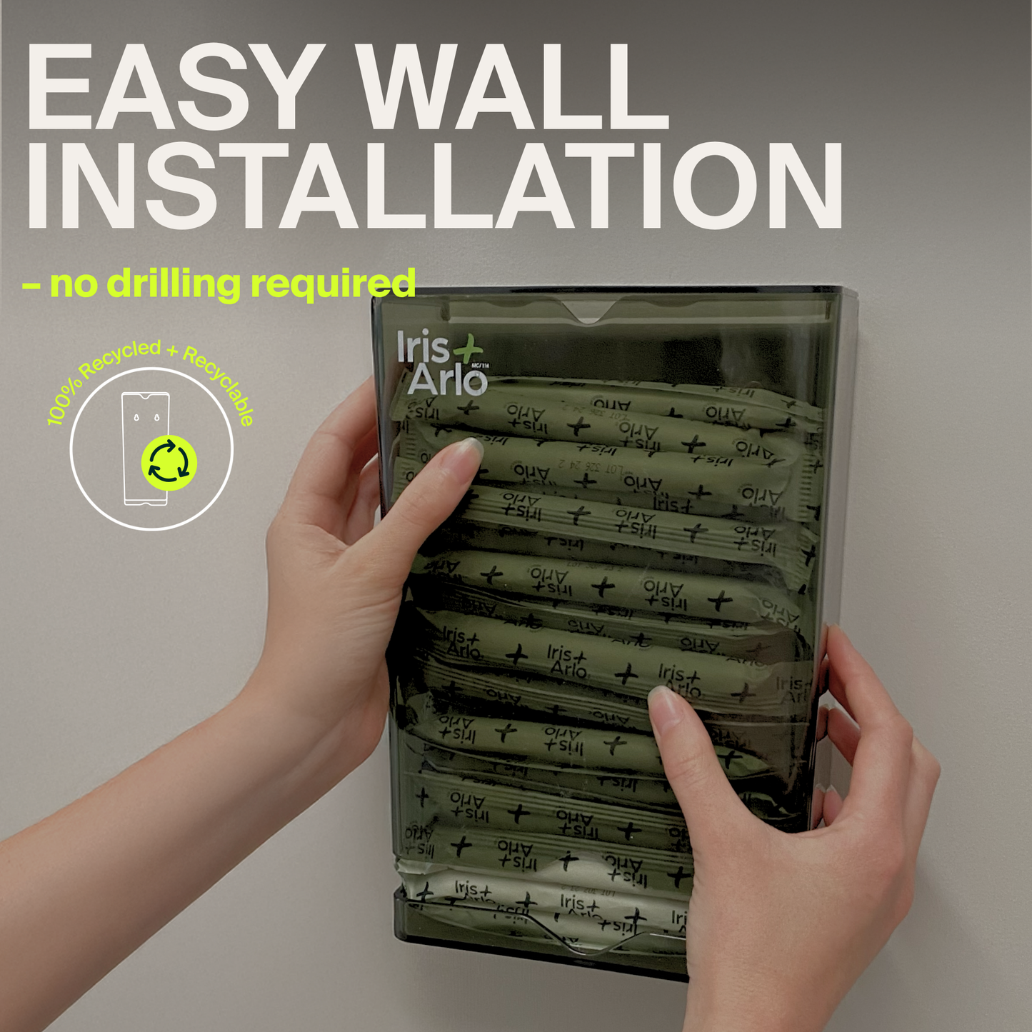 Recycled Plexiglass Wall-Mounted Dispenser - Applicator Tampons