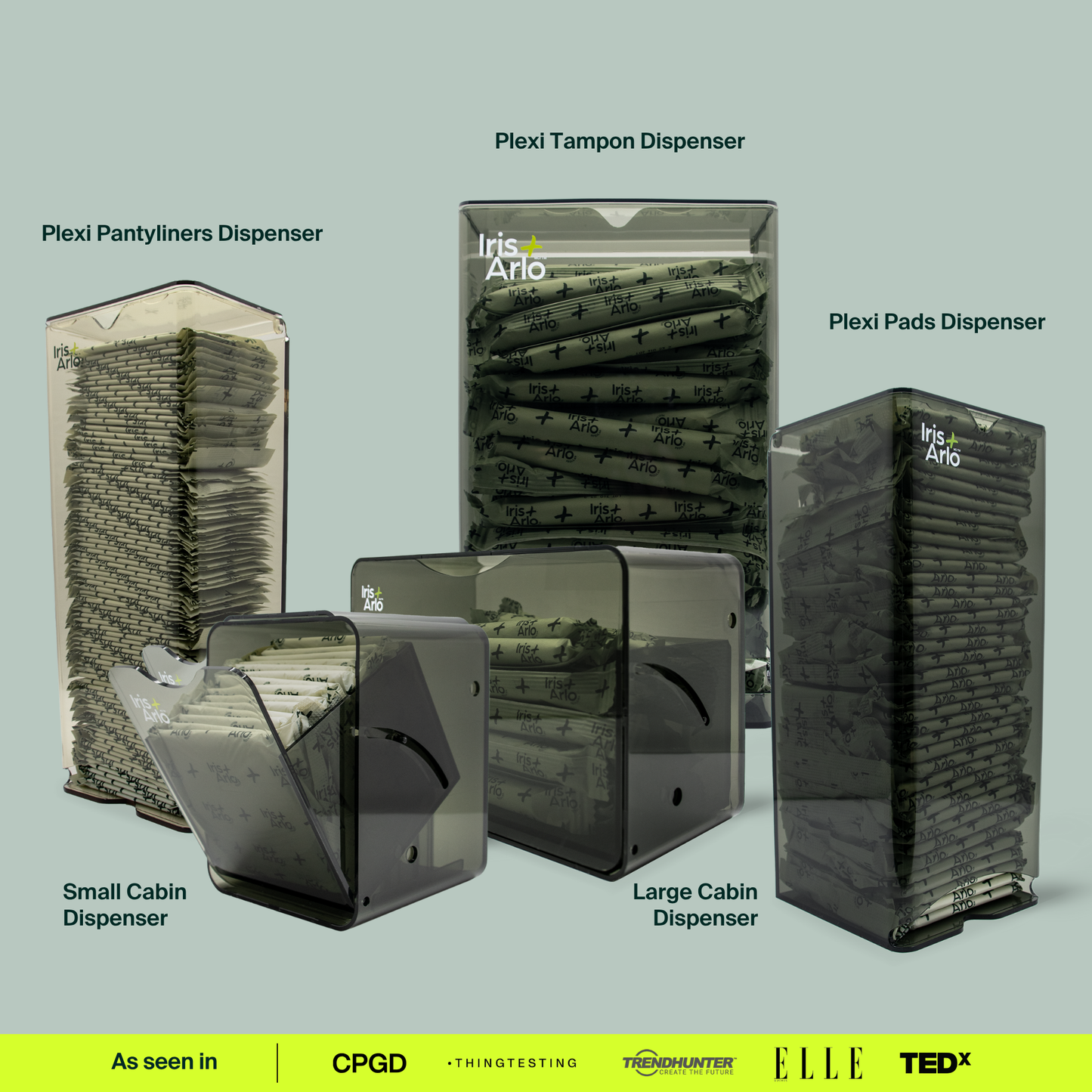 Recycled Plexiglass Wall-Mounted Dispenser - Applicator Tampons