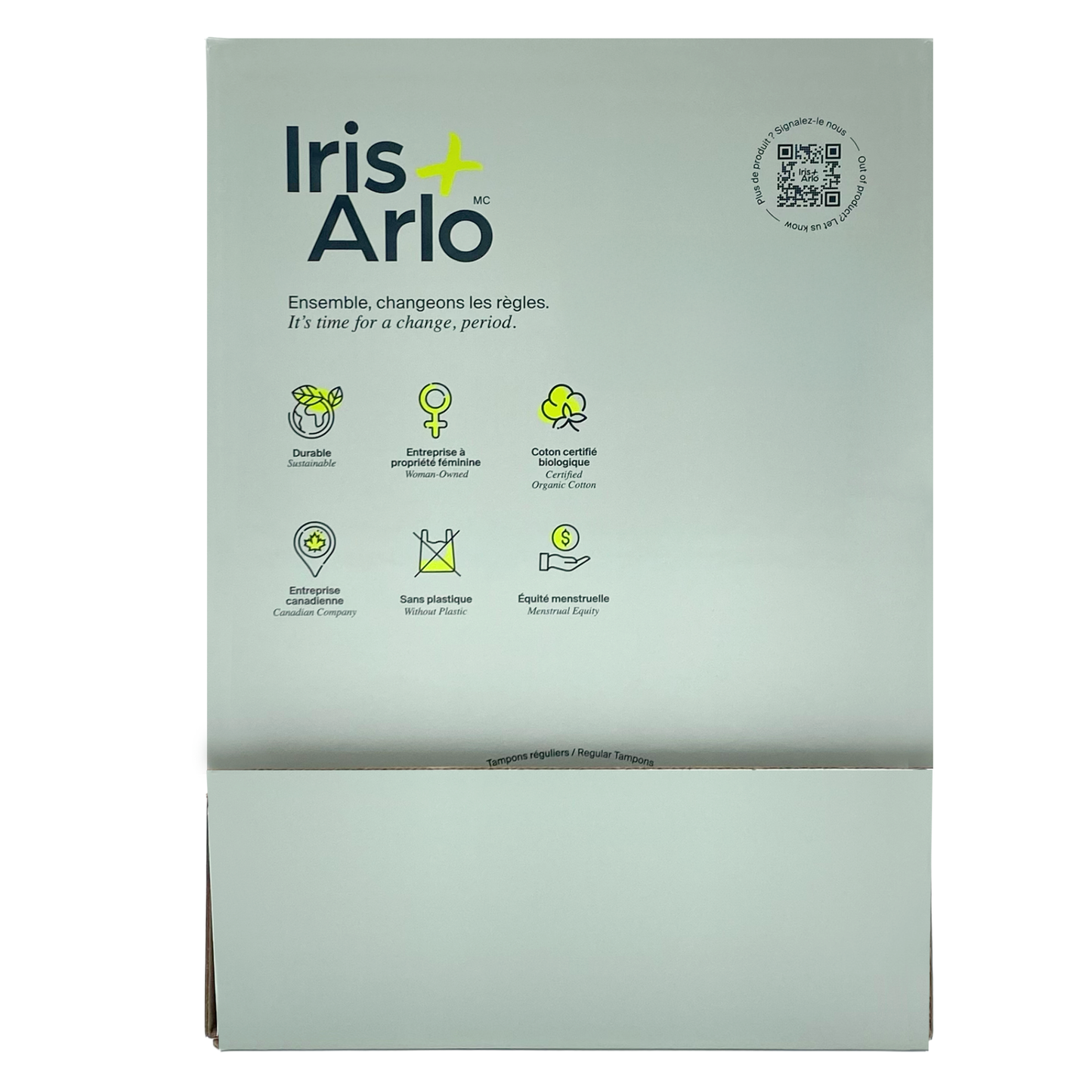 Wall-Mounted Cardboard Dispenser, 100% Organic Cotton Tampons