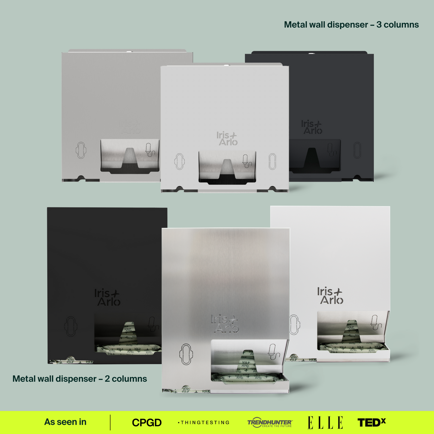 Wall-Mounted Steel Dispenser - Regular Pads & Tampons