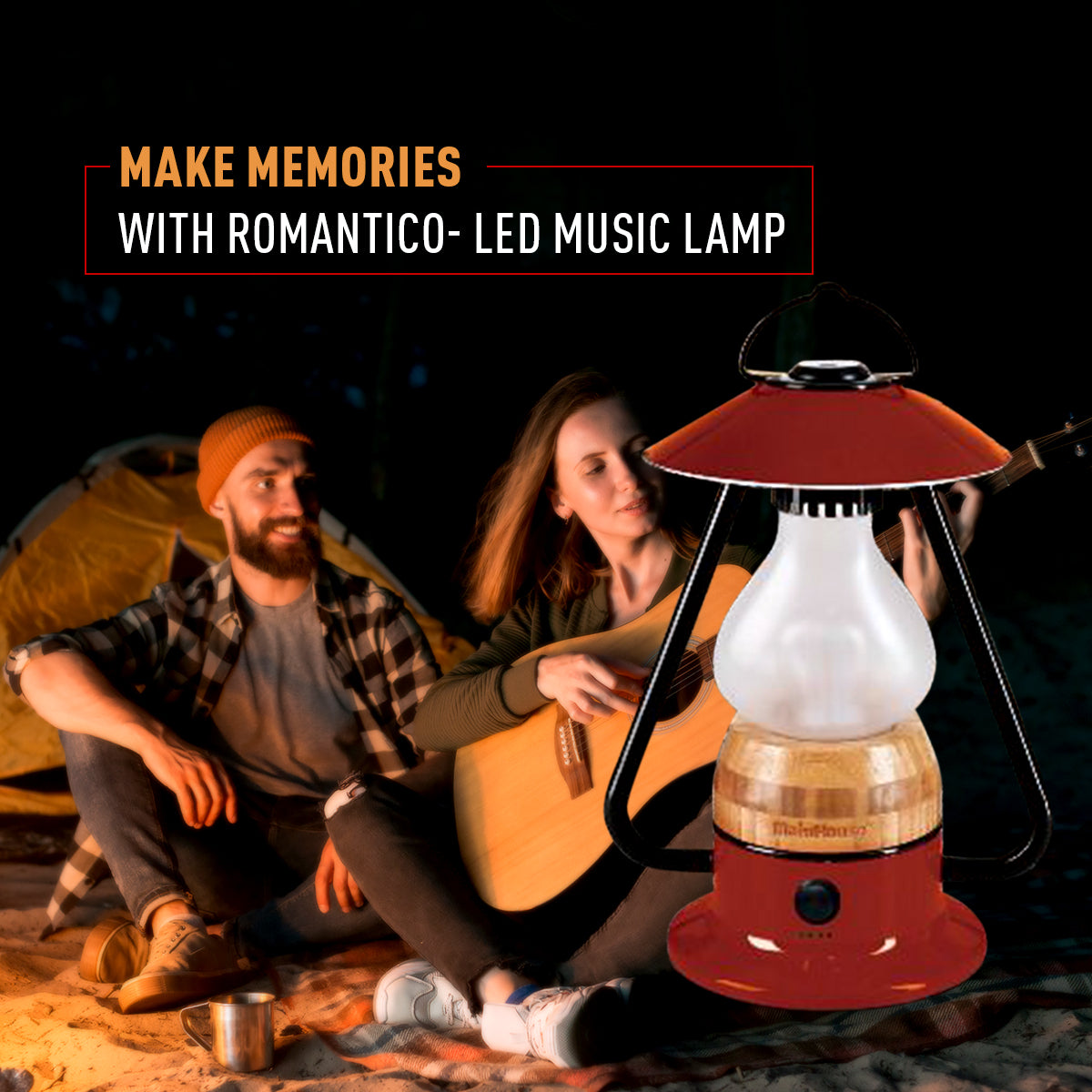 TRU De-LIGHT ROMANTICO LED All-in-One Lamp, Rechargeable, Bluetooth Music Speaker - FIRE RED / YELLOW / AUQA BLUE / GREEN / BLACK
