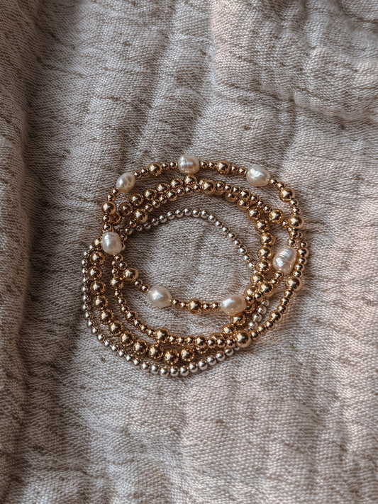 The Luxe Mixing Metals Bracelet Stack