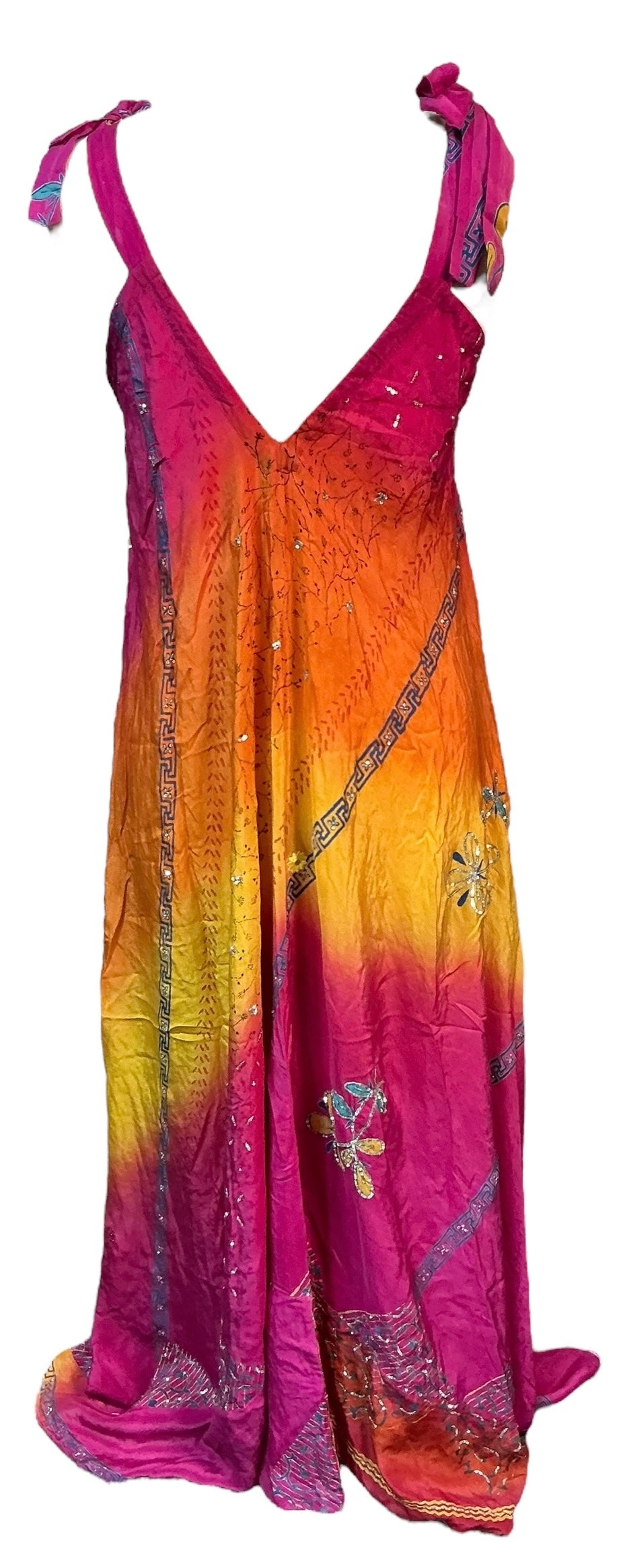 PRC7236 Avatar Pure Silk Maxi Dress with Belt