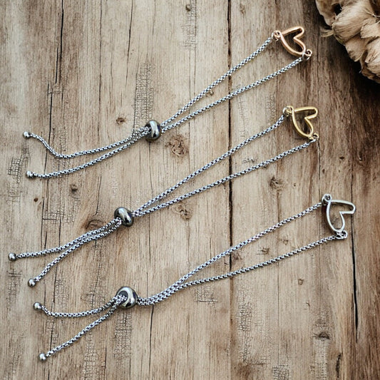 Adjustable Bracelet - Open Heart