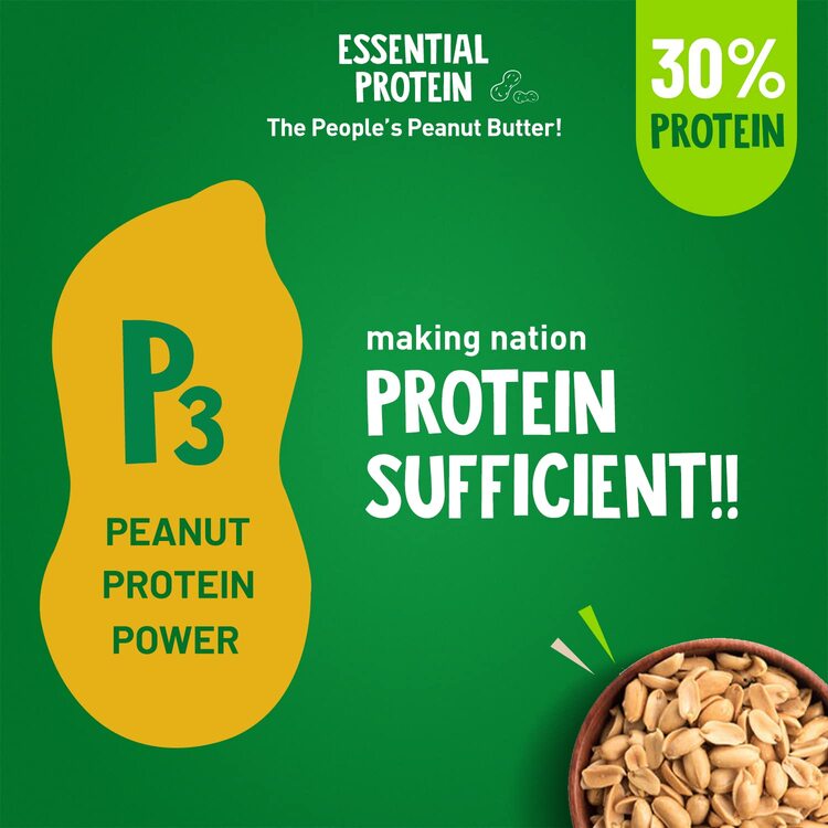 Natural Peanut Butter Smooth, Unsweetened, 100% Roasted Peanuts - 30% Protein, Source of Healthy Fats, No Added Sugar & Salt