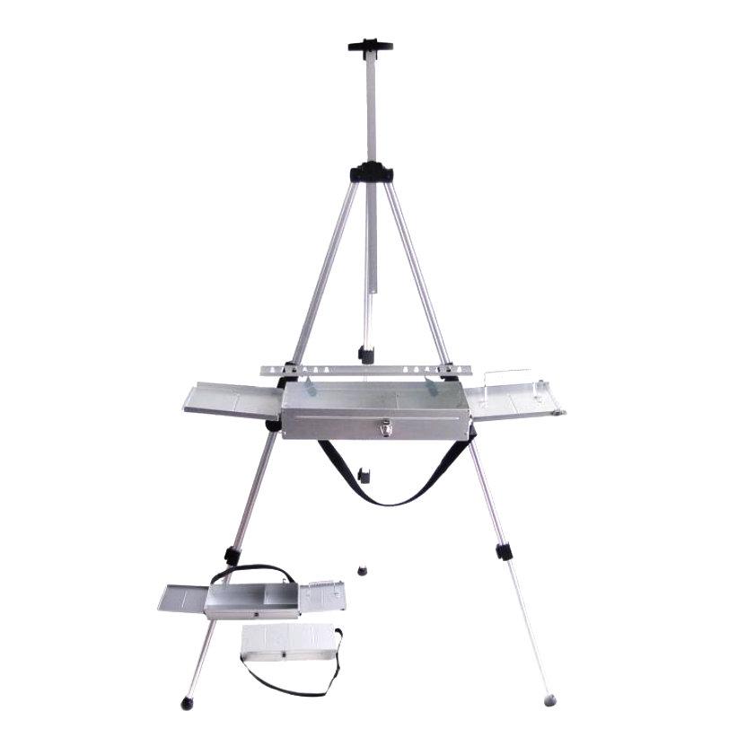 Lightweight Detachable Metal Easel Box and Tripod Easel with Brush Holder